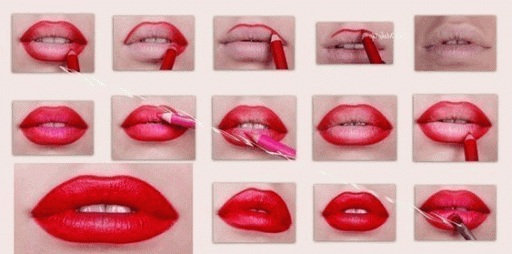 учимся рисовать красные губы